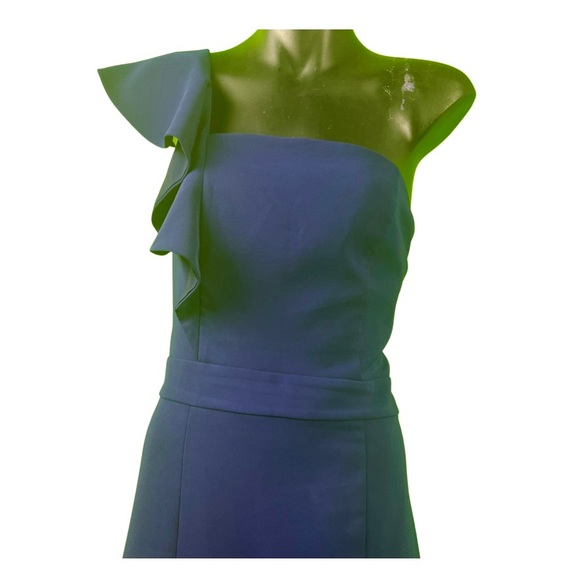 Review one shoulder semi-formal dress in royal blue. Size 12 - Picture 5 of 10